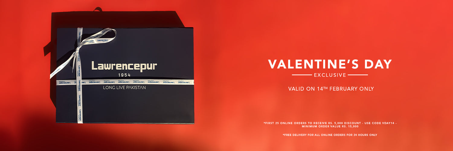 Lawrencpur Valentine’s Special Rs. 5,000 off orders above Rs. 15,000 on 14 February,