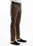 Plain-Olive, Lycra Cotton, Chino Stretch, Casual Trouser