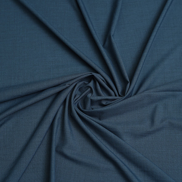 Mid Blue Plain Lyla Wool Blend Women's Fabric