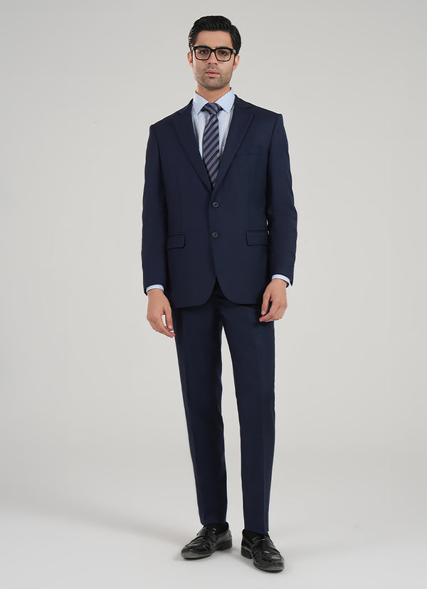 Lawrencepur navy blue plain 2-piece suit in luxurious Bellini Super 100's wool.