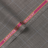 Glen Plaid Checks-Light Grey, Wool Blend, Featherlight Suiting Fabric