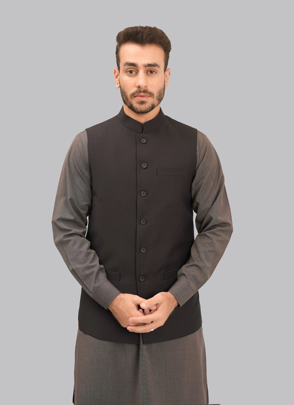 Plain Black Waist Coat