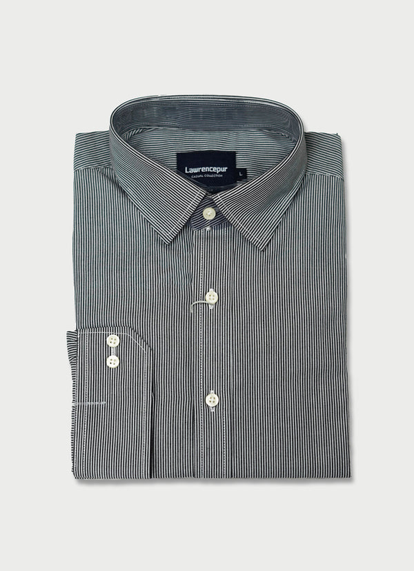 Stripes Greyish Black Charlie Cotton Casual Shirt