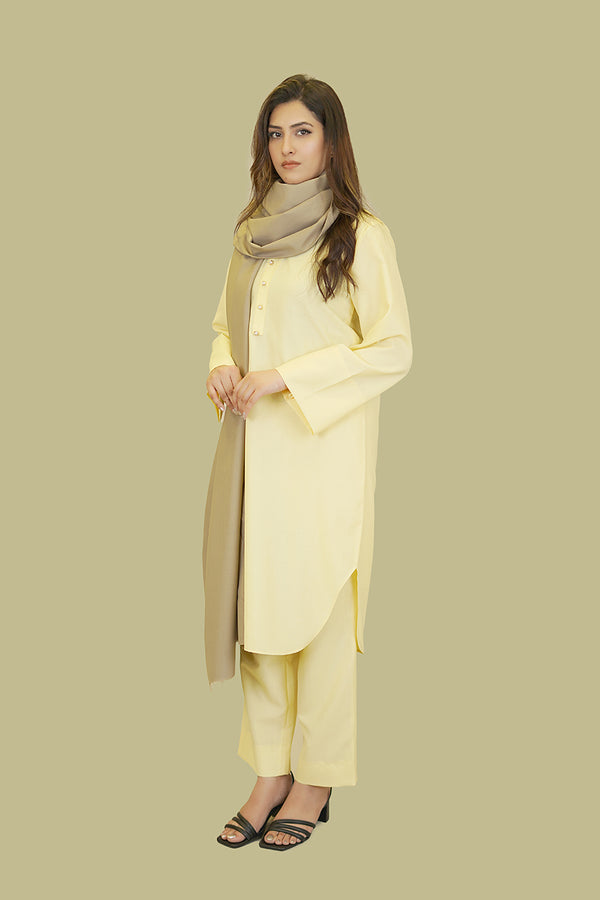 Women's Lyla Stitched Winter Two Piece Suit - Yellow