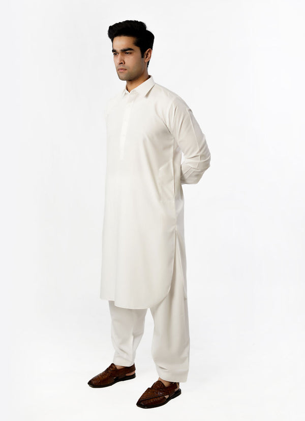 Off White Plain Delta Wash N Wear Shalwar Kameez Suit