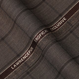 Windowpane Checks-Cedar Brown, Wool Blend, Tropical Exclusive Suiting Fabric