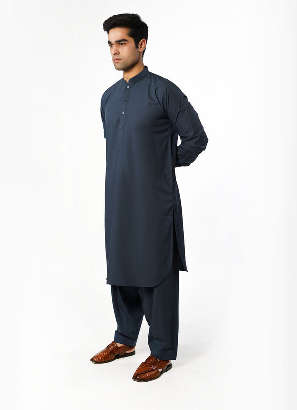 Bluish Grey Plain Delta Wash N Wear Shalwar Kameez Suit