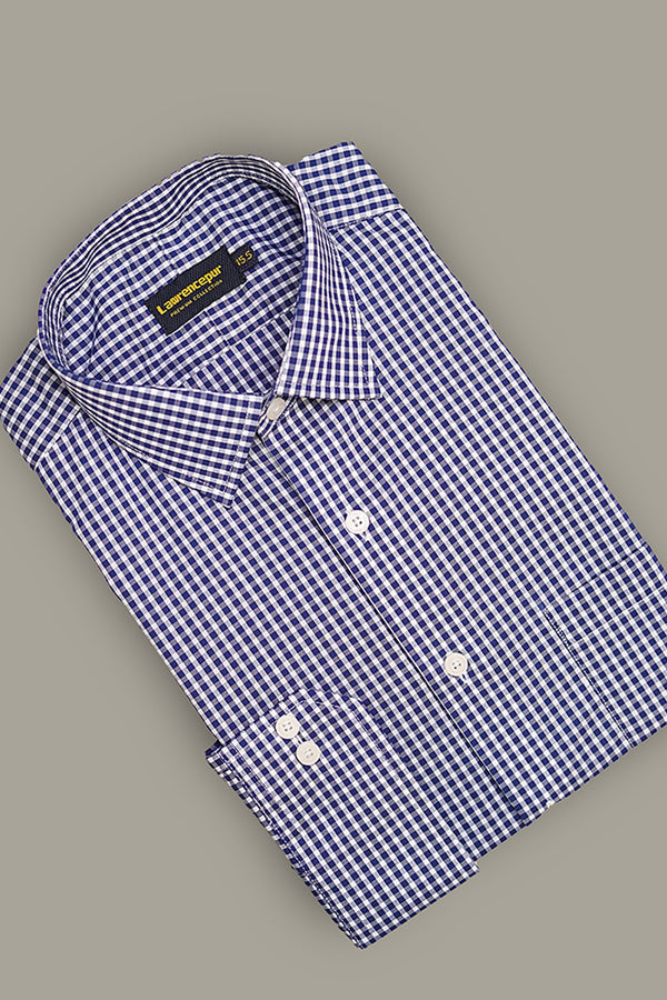 Formal Shirt  - Supernova Dark Blue Mini Checks