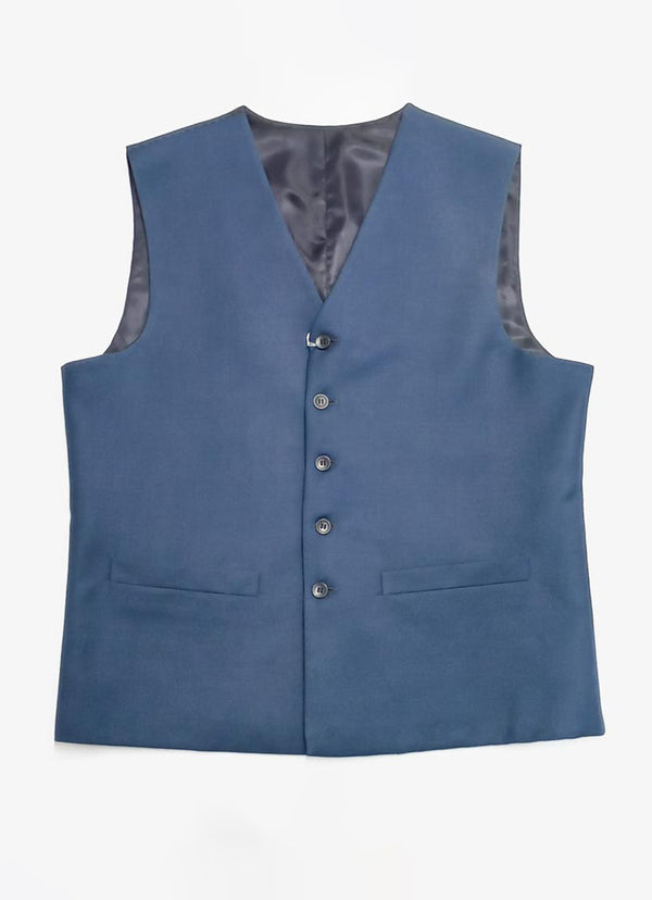 Plain-Blue, Tropical Exclusive Wool Blend Vest