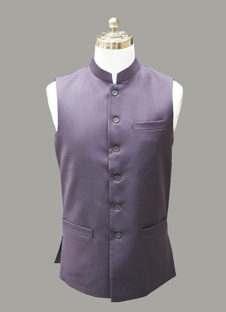 2240-03111-070-0-001 L-Waist Coat Tropical Exclusive (P) Poly Wool Maroon All Season 1