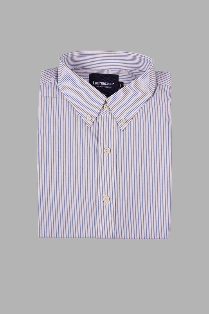 Lawrencepur Men's Light Green Striped Charlie Shirt