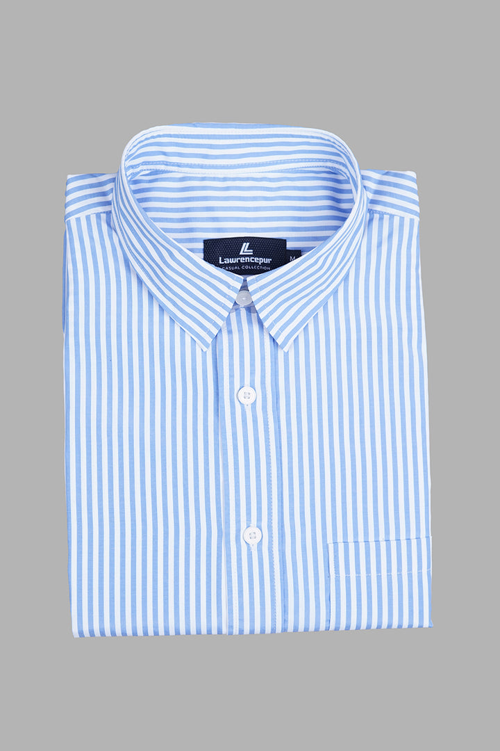 Light Blue Striped Shirt – 100% Cotton Summer Wear