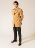 Plain-Peanut Brown, Wool Rich Worsted Tweed Double Jacket