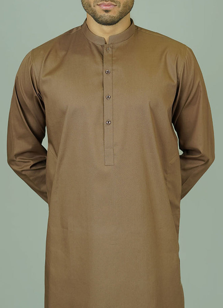 Chestnut brown ethnic wear - Detailed view of cotton kurta fabric
