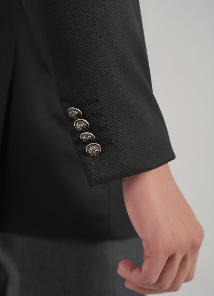 2210-13102-010-0-000 L-Jacket Gaberdine Super 100's Black All Season 3