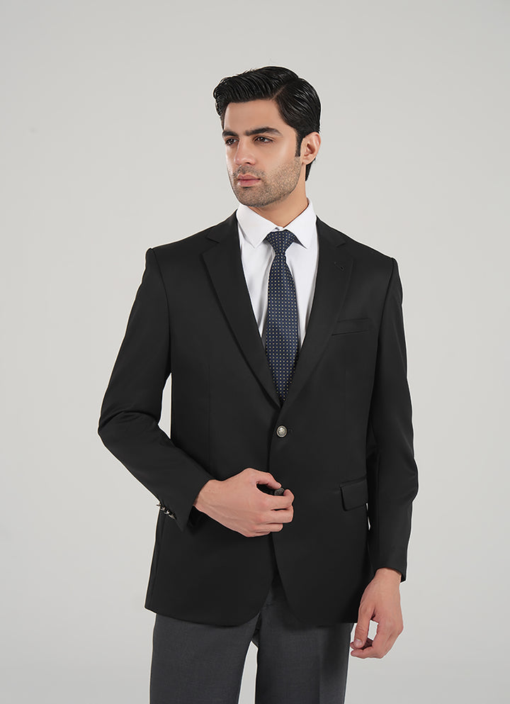 2210-13102-010-0-000 L-Jacket Gaberdine Super 100's Black All Season 2