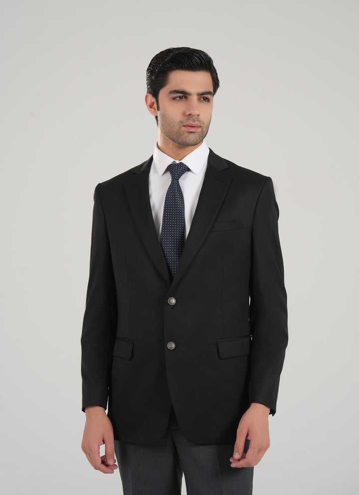 2210-13102-010-0-000 L-Jacket Gaberdine Super 100's Black All Season 1