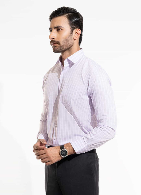 Purple Tartan Checks Delta Cotton Rich Formal Shirt