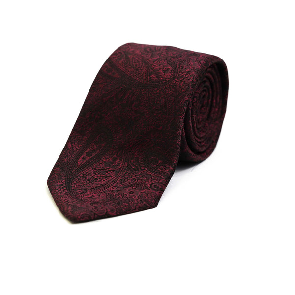 Ties - Silk Rich Burgundy Design