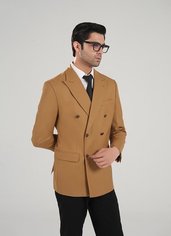Lawrencepur brown Superior Serge formal blazer in premium Super 70's wool for winter.