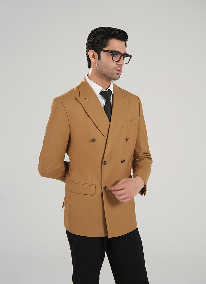 Lawrencepur brown Superior Serge formal blazer in premium Super 70's wool for winter.