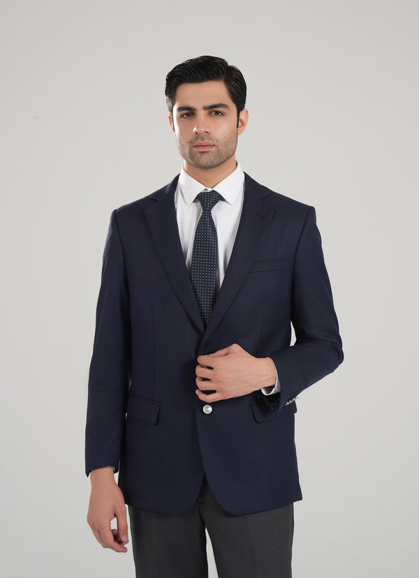 Lawrencepur navy blue Superior Serge blazer, a Super 70's formal jacket for winter.