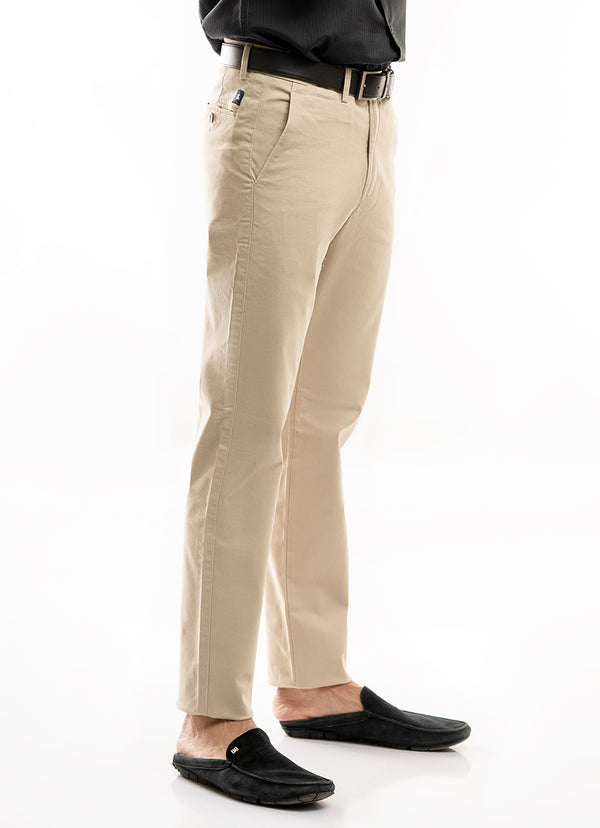 Cotton stretch tapered-fit khaki casual pants