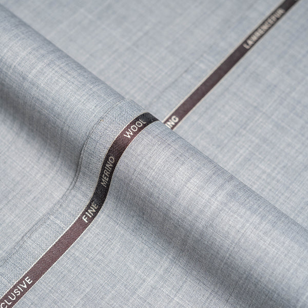 Plain-Pearl River Grey, Wool Blend, Tropical Exclusive Suiting Fabric