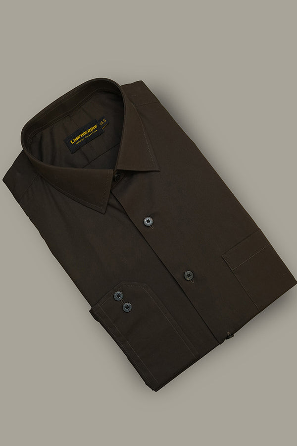 Formal Shirt - Alpha Chocolate Brown Plain