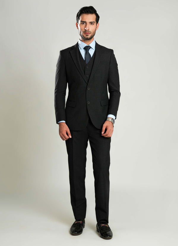 Lawrencepur grey plain Tropical Classic 3-piece suit for all-season wear.