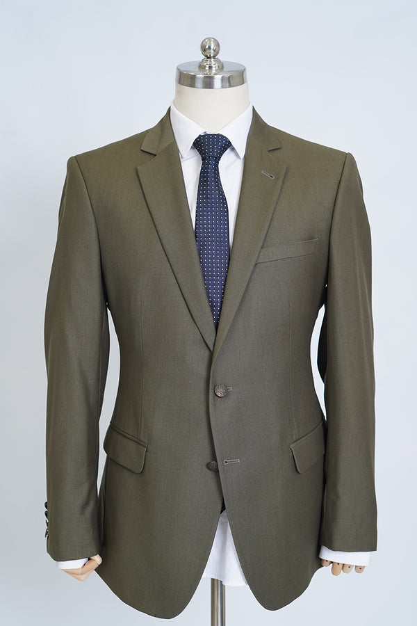 Mens Classic Blazer – Plain Elano Olive Green