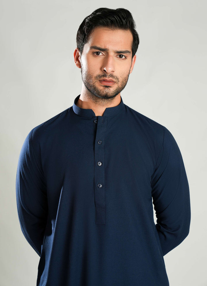 Blue Plain Zhob Shalwar Kameez - Winter Ethnic Men’s Outfit