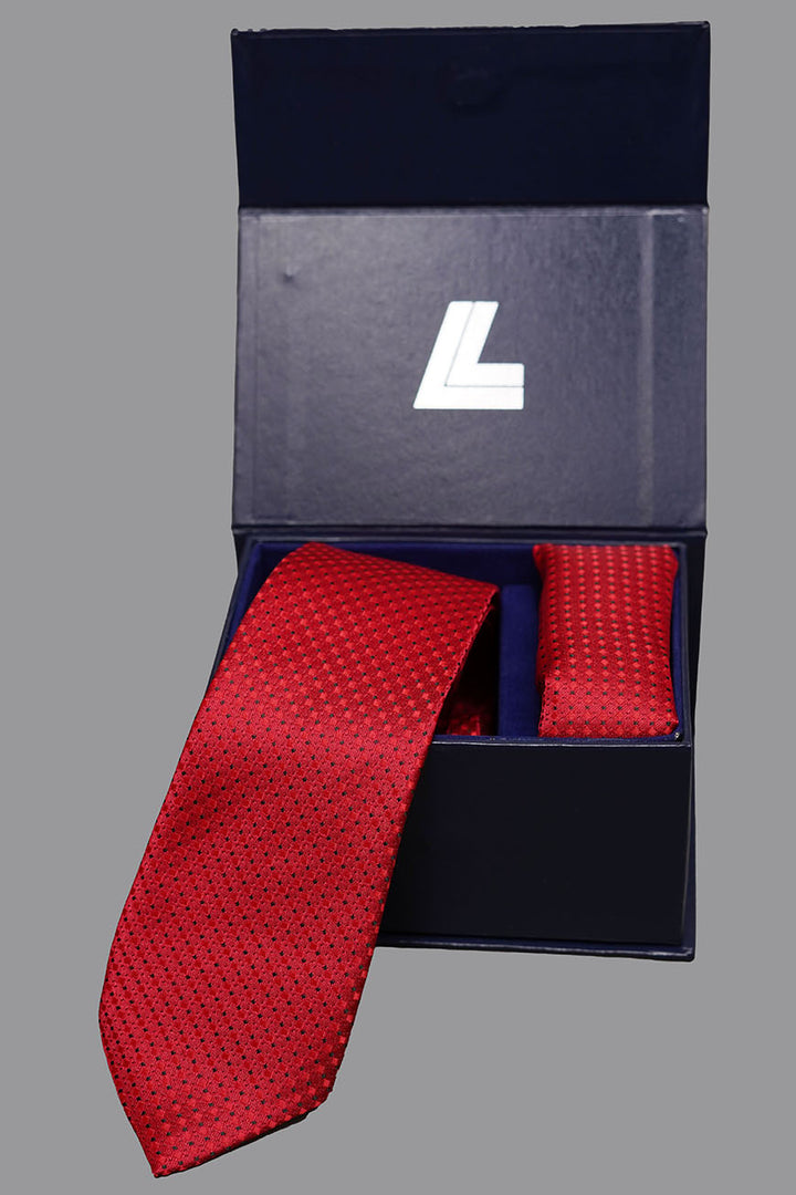 Cherry Red Silk Tie & Pocket Square - Best for Weddings & Events