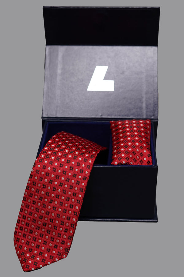 Rich silk tie and pocket square combo – artistic pattern design 02-4100-70204-130-8-077