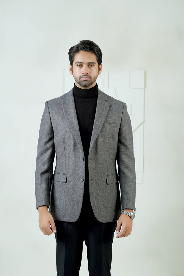 Grey Plain Blazer - Classic Tweed tailored fit