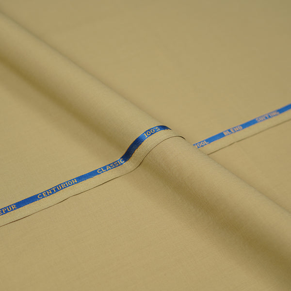 Ecro Brown  Plain Wool Blend Centurian Classic Trousering Fabric