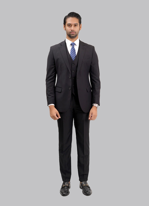 black 3 piece suit full view