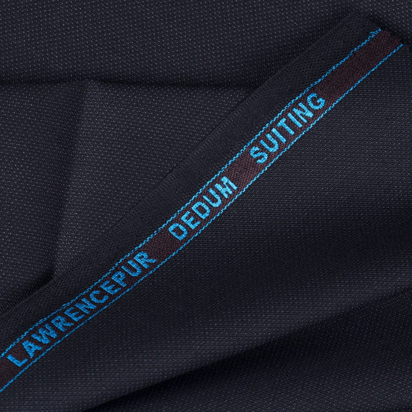 Textured Black, Wool Blend Stretch, Dedum Suiting Fabric