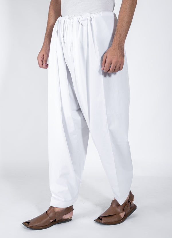 Plain-Off White, Cotton Rich Shalwar