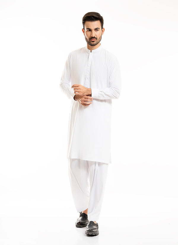 White Plain Delta Wash N Wear Shalwar Kameez Suit