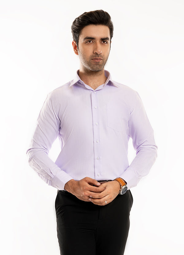 Self Textured- Lavender, Delta Cotton Rich Formal Shirt