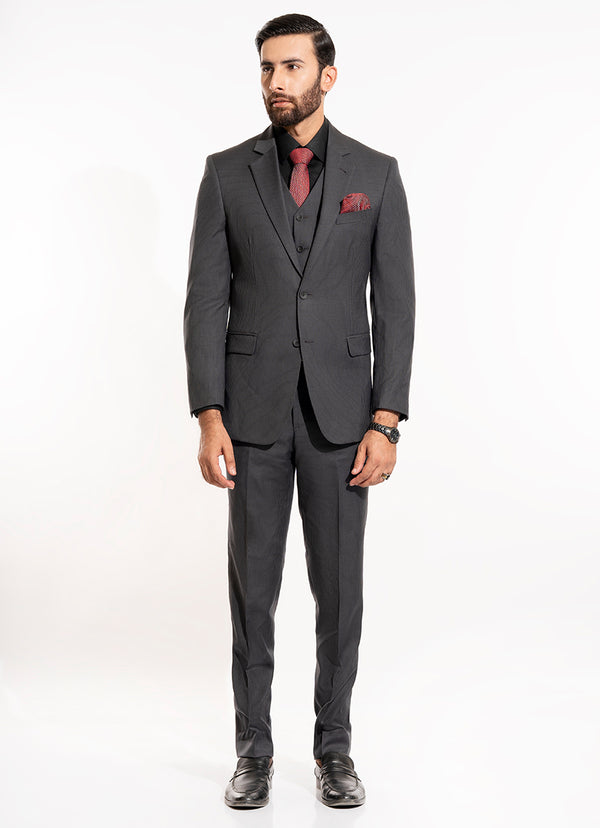 Charcoal Grey Stripes 3-Piece Suit